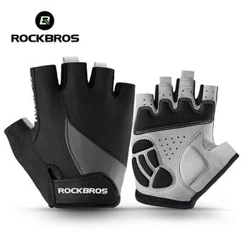 ROCKBROS Half Finger Bike Gloves MTB Road Spring Summer Breathable Shorts Bicycle Gloves…