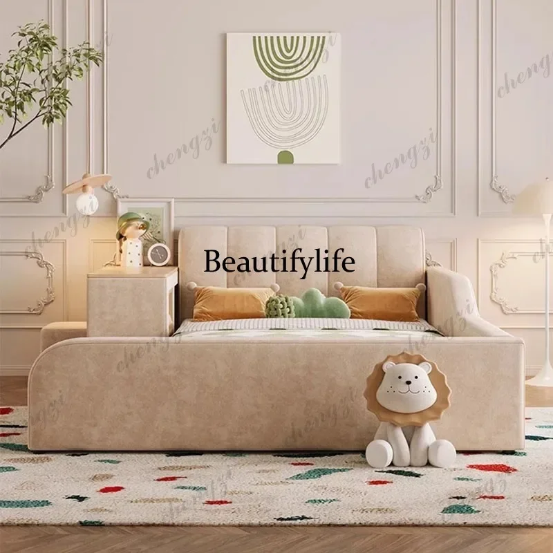 R134 Modern Wood Bed Teenage Girls Leg Support Children Storage Bed Nightstands Tatami Somieres Y Marcos De Cama Bedroom Furnitu