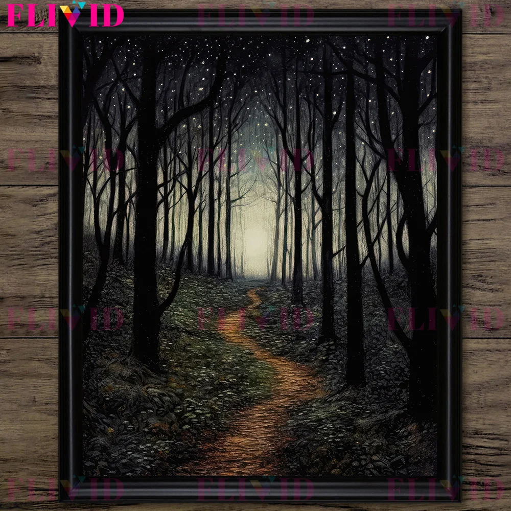 Dunkle Baumwolle geheime Reich Wald Vintage Wand kunst Leinwand Malerei Goth Dekor dunklen Wald Kunst Poster drucken Haupt dekoration