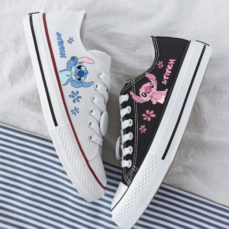 Lilo & Stitch Canvas Shoes Kawaii Cartoon Little Monster Pattern Shoes Fashion Casual Sports Low Top Canvas Shoes