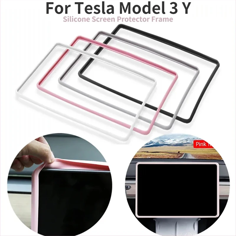 1Pcs Central Control cornice di protezione speciale per la decorazione dello schermo per Tesla Model 3 Y cornice in Silicone per la protezione dello