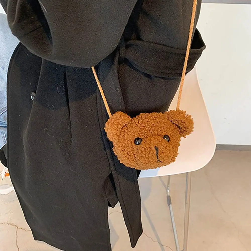 Cute Bear Plush Shoulder Bag for Children Kids Messenger Bags Kawaii Plush Purses Little Girls Stuffed Animals Backpack