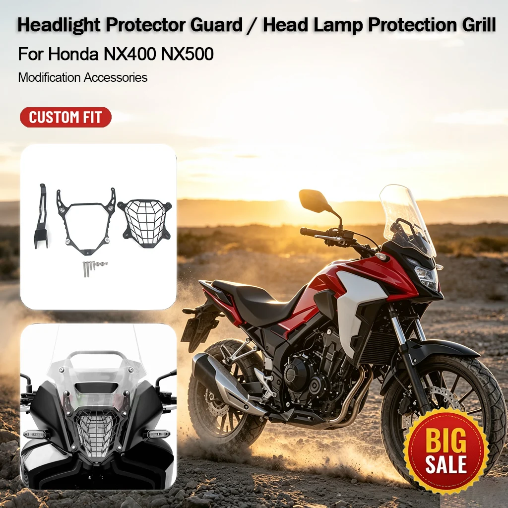 Motorcycle Modified Quick Release Head Lamp Protection Grill Stainless Steel For Honda NX400 NX500 Upgrade Replacement Parts