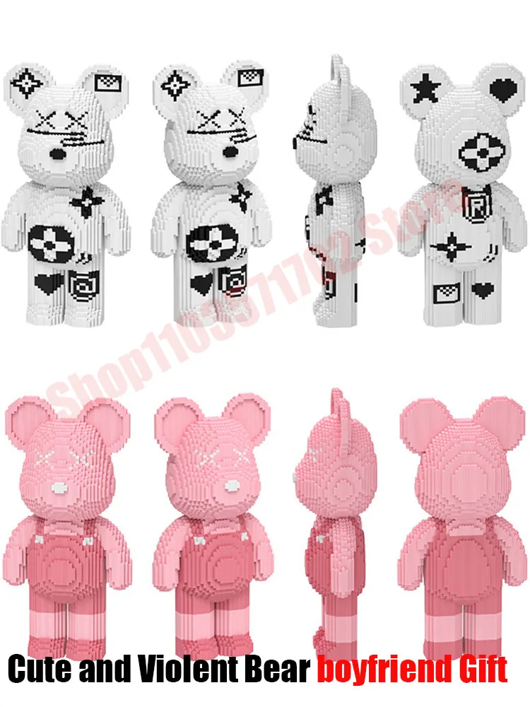 Bearbrick 3D Microparticles Violent Bear Building Blocks Mini Model Micro Assembled Bricks Children Toys for kids friends