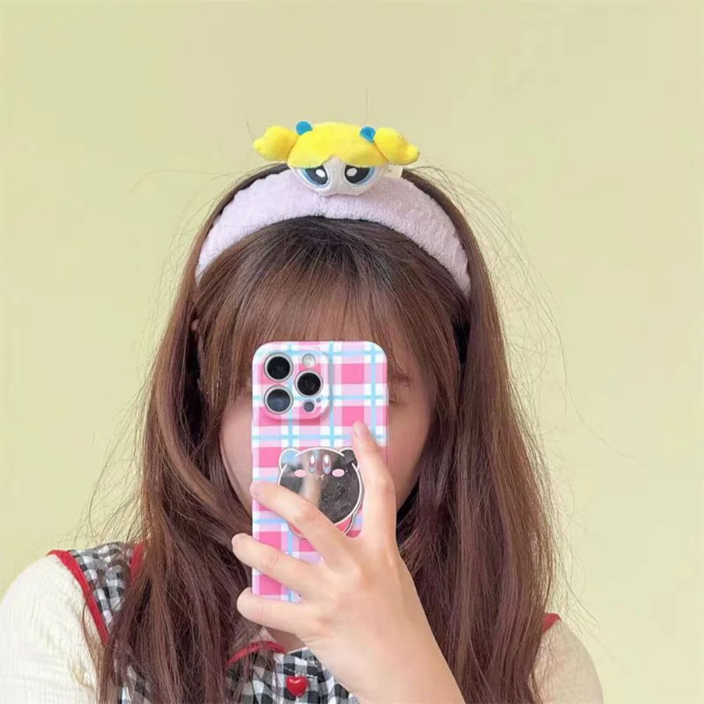 حقيقية Powerpuff الفتيات أفخم عقال لطيف زهر Buttercup غطاء الرأس النساء غسل الوجه الجمال الكرتون هيرباند فتاة هدية