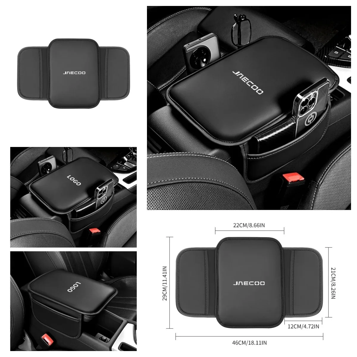 Automobile Central Armrest Cushion Protective Sleeve With Storage Bag Fit Chery Tiggo7 Tiggo8 Pro Omoda5 Jaecoo J7 J8 Jetour X70