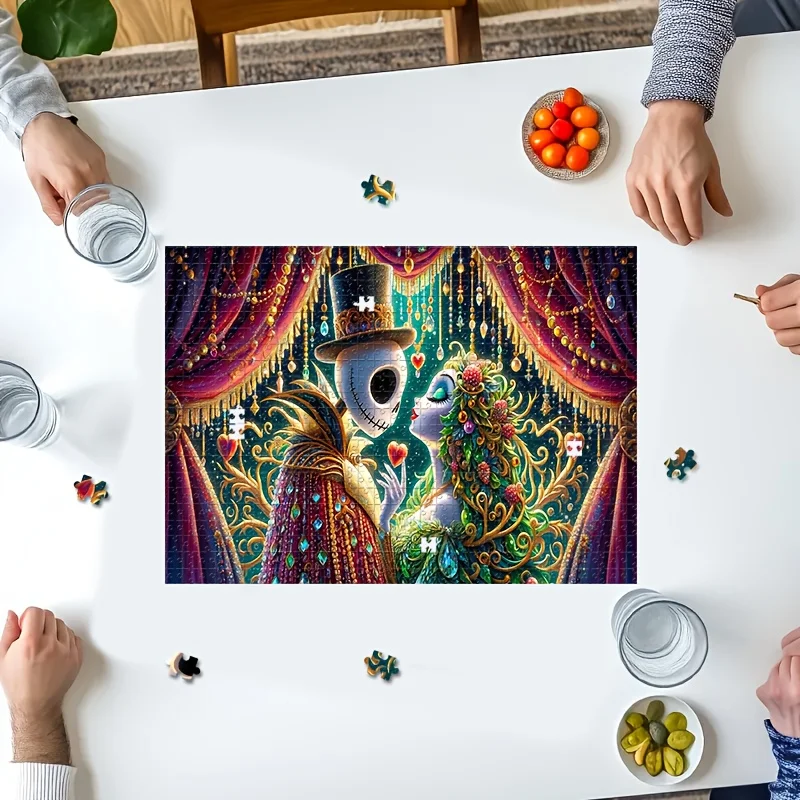 Nightmare Before Christmas Jack Skellington & Sally 1000pcs Jigsaw Puzzle - Challenging Large Jigsaw for Adults, Tim -Inspired