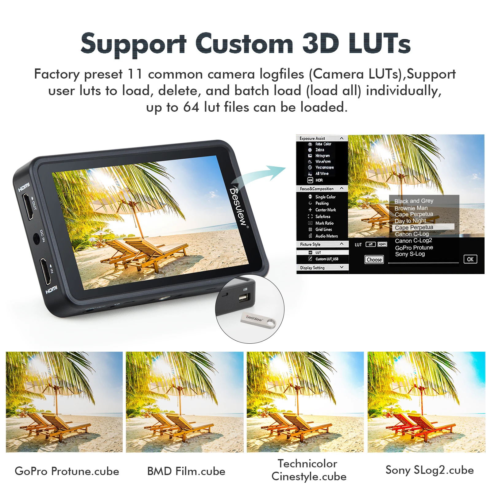 Desview R5II Camera Field Monitor 5.5 Inch 800nit High Brightness Full HD Touch Screen 1920x1080 3D Lut HDMI DSLR Camera Monitor