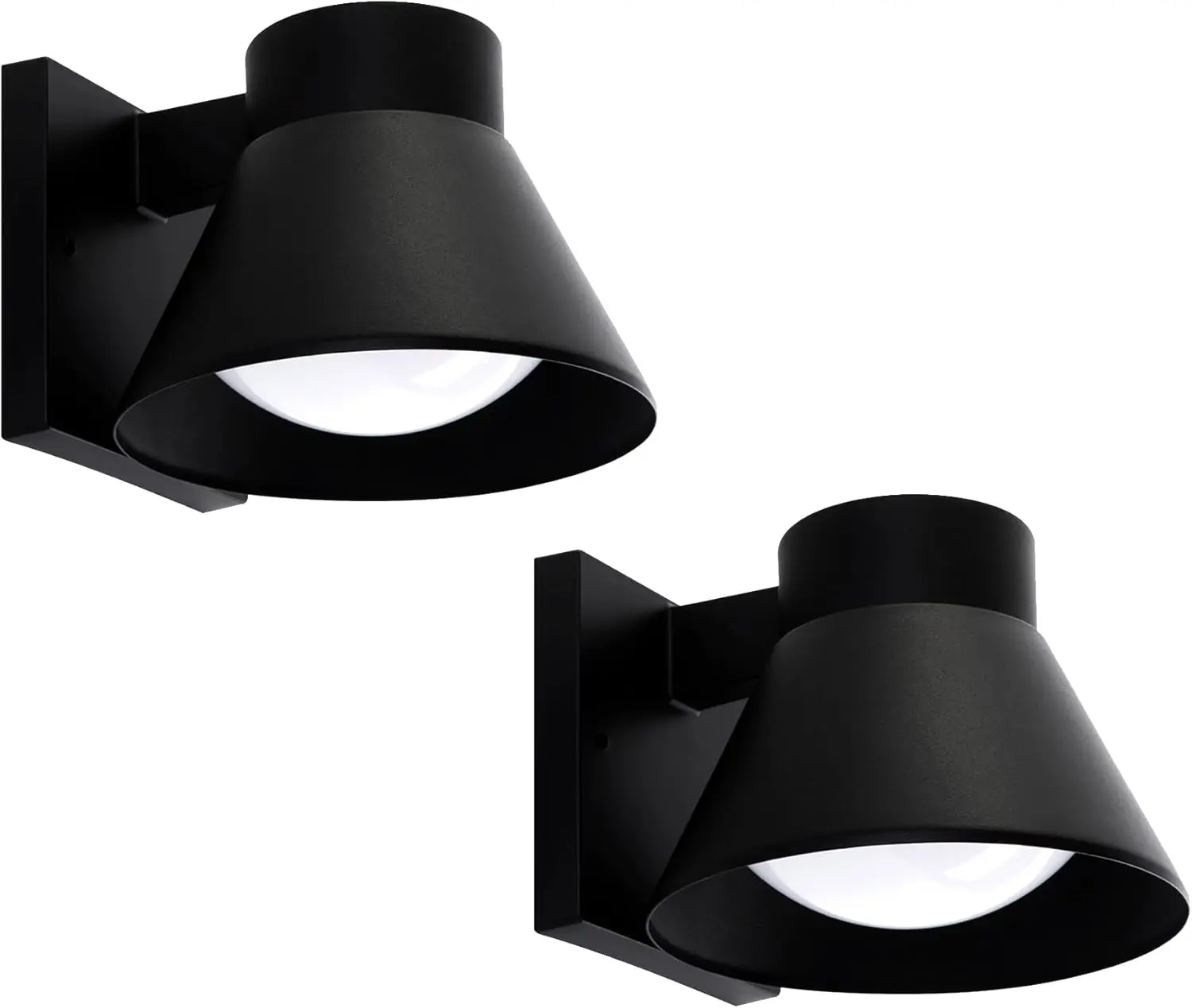 

2 Pack LED Outdoor Wall Lights, Black Waterproof Exterior Lighting for Porch, Garage, Patio