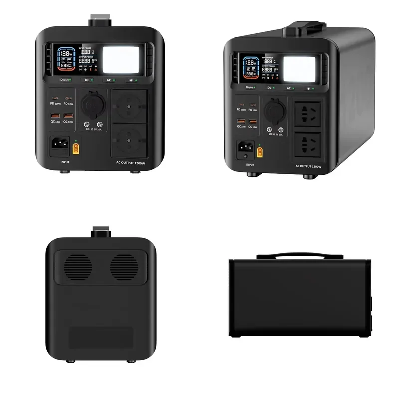 Portable 700W 1200W Pure Sine Wave Inverter Lithium Ion Battery Energy Storage Station with MPPT for Car Flashlight Solar
