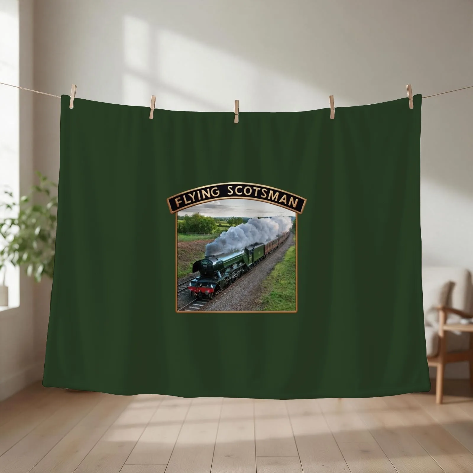 Flying Scotsman and Nameplate Throw Blanket couch cozy soft plush fuzzy picnic outdoor blanket