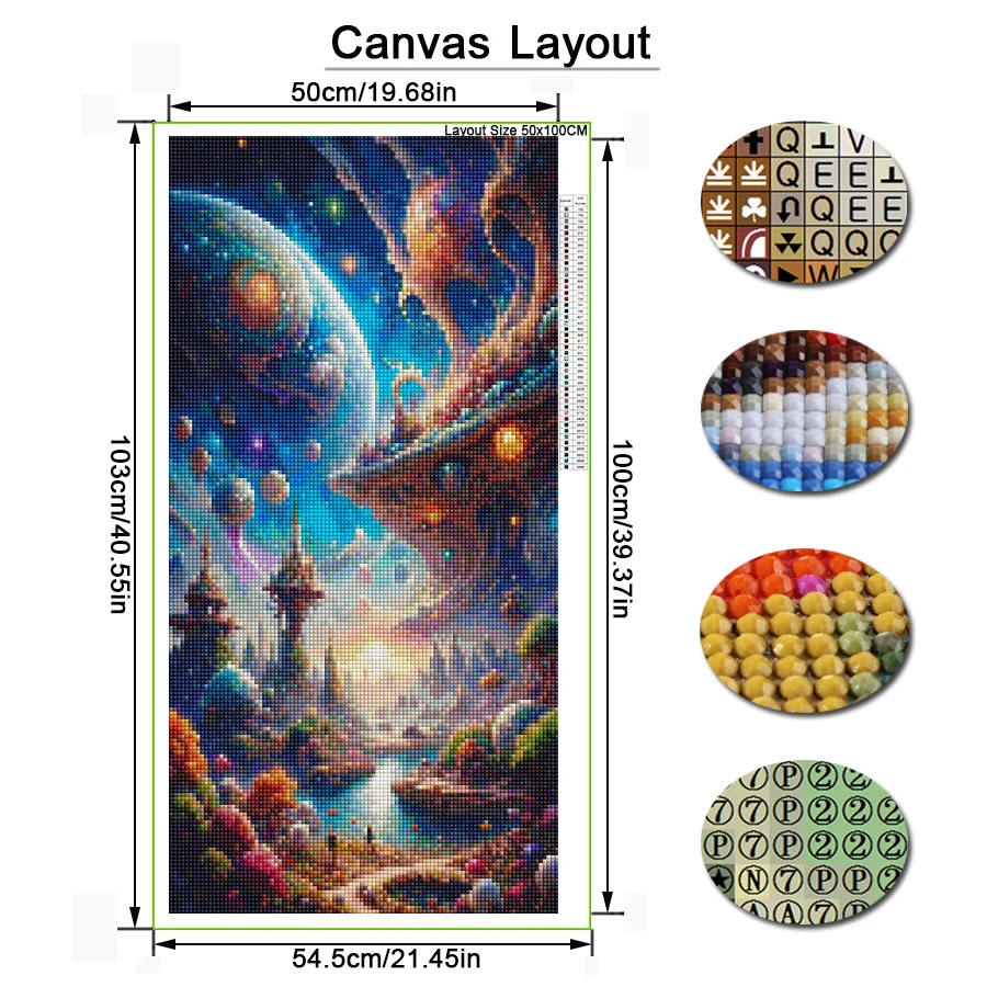 Diy Diamond Arts Painting Kits Large Size Wonderland Scenery Full Square Round Drill Mosaic Embroidery Castle Picture Wall Decor