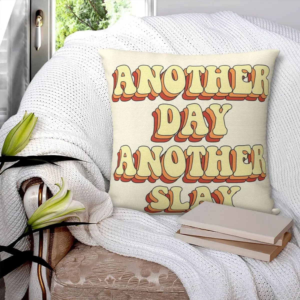 Another Day,Another Slay Square Pillowcase Pillow Cover Polyester Cushion Decorative Comfort Throw Pillow for Home Living Room