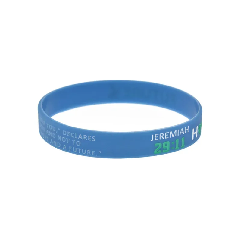 1 PC Jeremiah 29:11 Hope and A Future Silicone Rubber Wristband Jesus Faith Bracelet Unisex Bangle