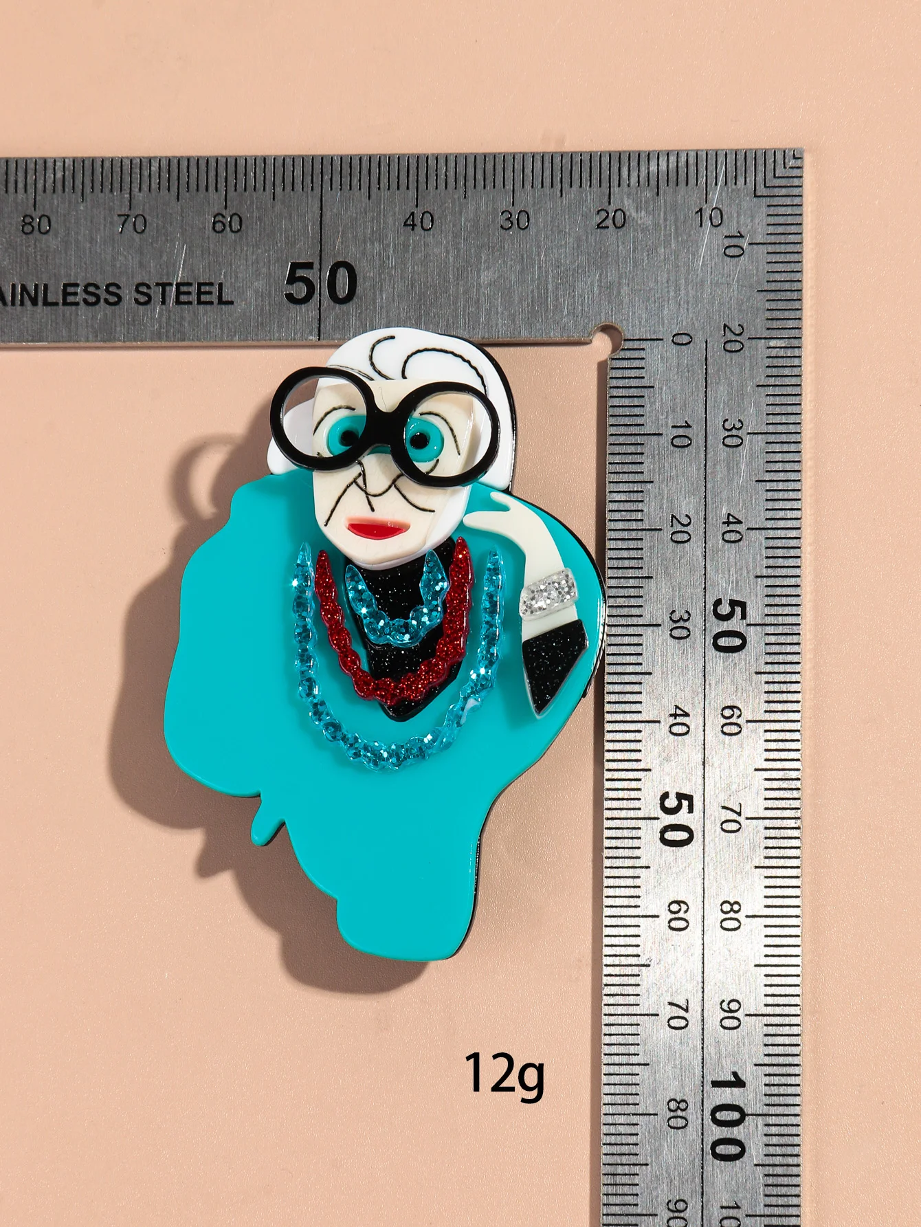 جديد الكرتون مجردة نظارات الجدة الاكريليك دبابيس للنساء 2-ألوان راتينج لطيف الجدة الشكل شارة دبابيس هدية مجوهرات عادية #2