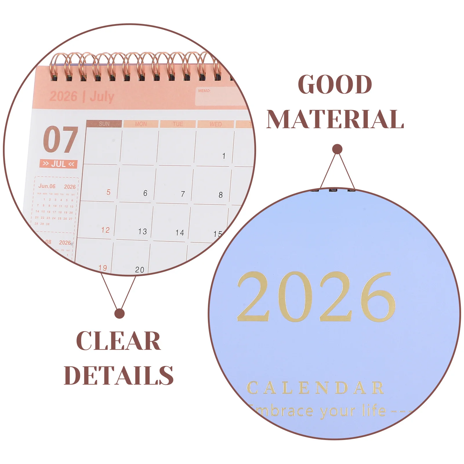 

5pcs 5 Pieces Calendar 2026 Pocket Planner Desktop with Organizer Daily Lavender Mini