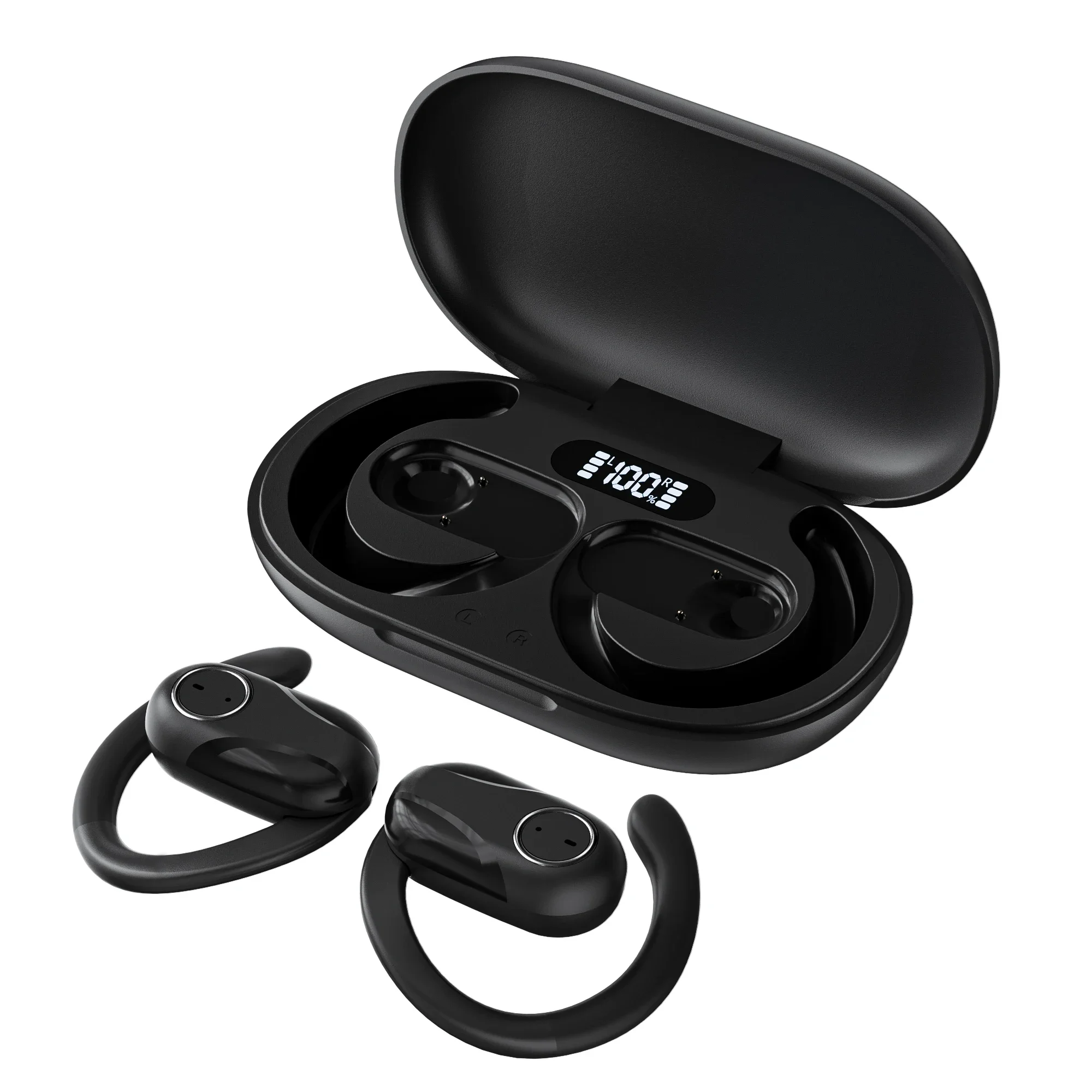 2024 HaaYot Open Ear Sports Earphone Bluetooth 5.4 HiFi Stereo ENC Noise HD Call for Sports Ear Hook Music Earbuds for Running