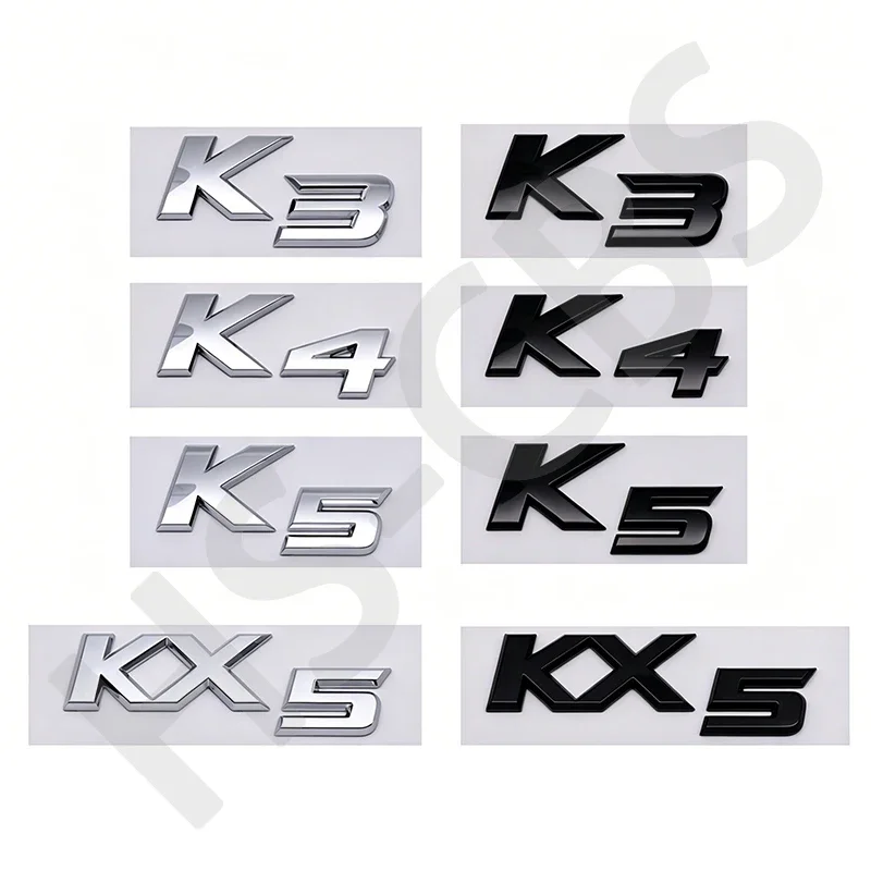 1pcs 3D ABS K3 K4 K5 KX5 Letter Emblem Car Stickers Rear Trunk Body Letter Decal Stickers Car Exterior Accessories