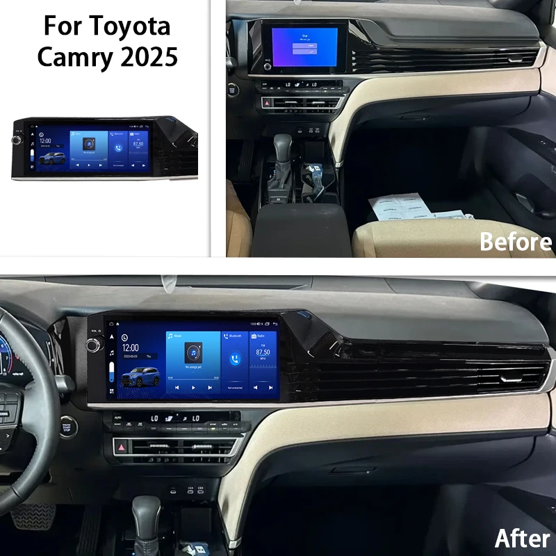 12.3inch Android14 For Toyota Camry 2025 Car Radio Gps Navigation UIS7862S 8-core 4+64G 2400*896 carplay - Image 2