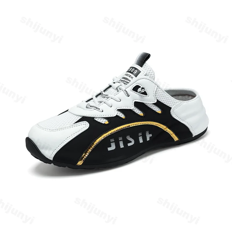 Large Size Men's Half Slippers 2025 Spring Autumn New Outdoor Fashion Slip on Casual Shoes Breathable Comfort Non Slip Slippers