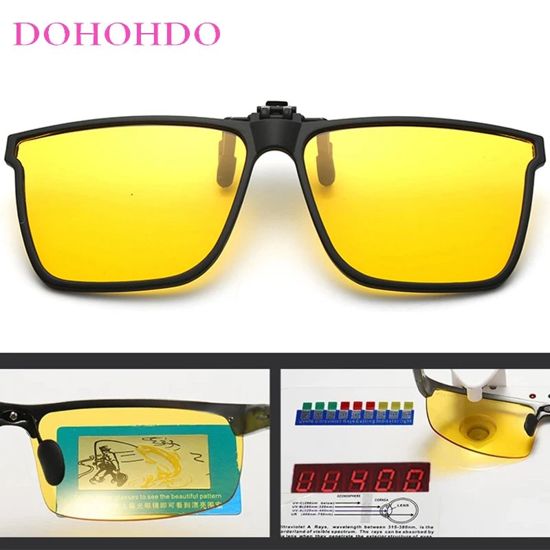 

Fashion Brand Design Anti-Glare Clip-On Sunglasses Women UV400 Night Vision Glasses Men Outdoor Sports Polarized Driving Goggles