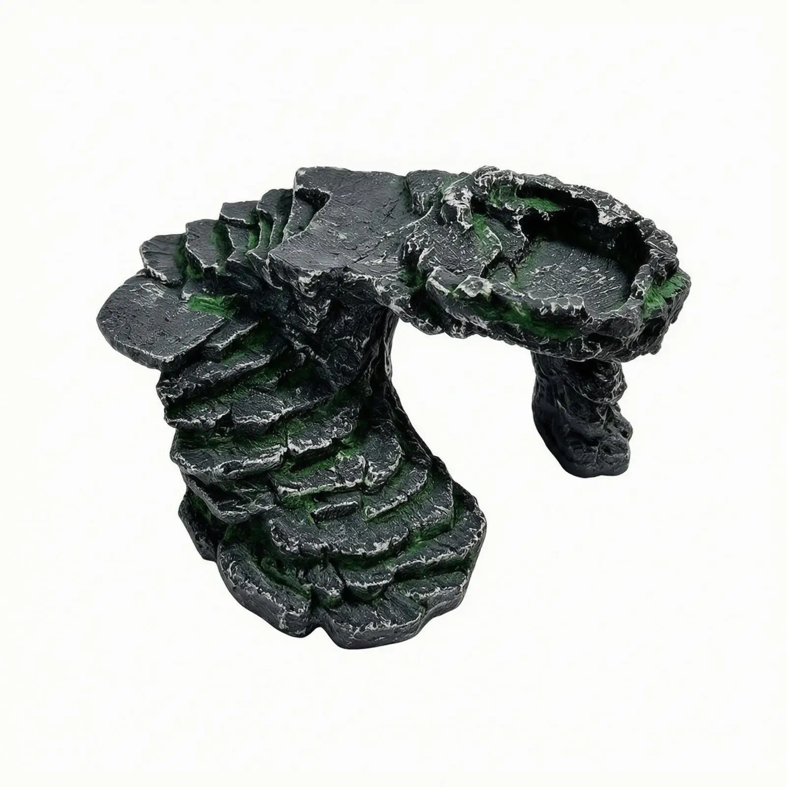 Resin Reptile Climbing Platform with Sheltered Hide and Basking Surface for Terrarium Habitat Decoration Use