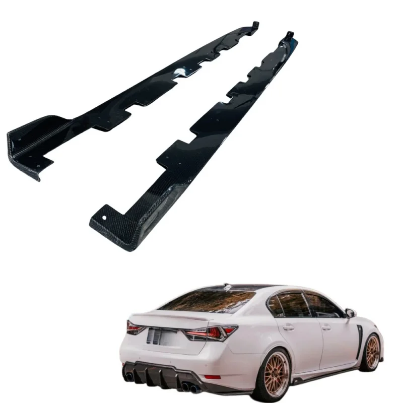 High Quality Carbon Fiber Aerodynamic Side Skirt Rocker Panel Extension Car Body Parts Fits GS F