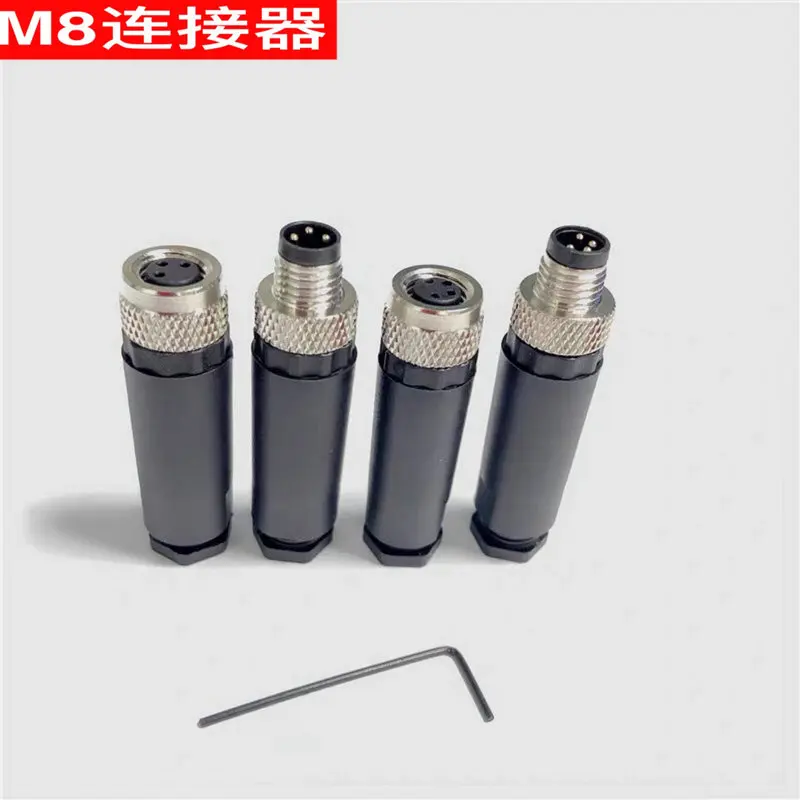 M8 small sensor board pair assembled aviation 3/4-core waterproof connector industria plug male and female RSMCK 3 4/RKMCK 3 4