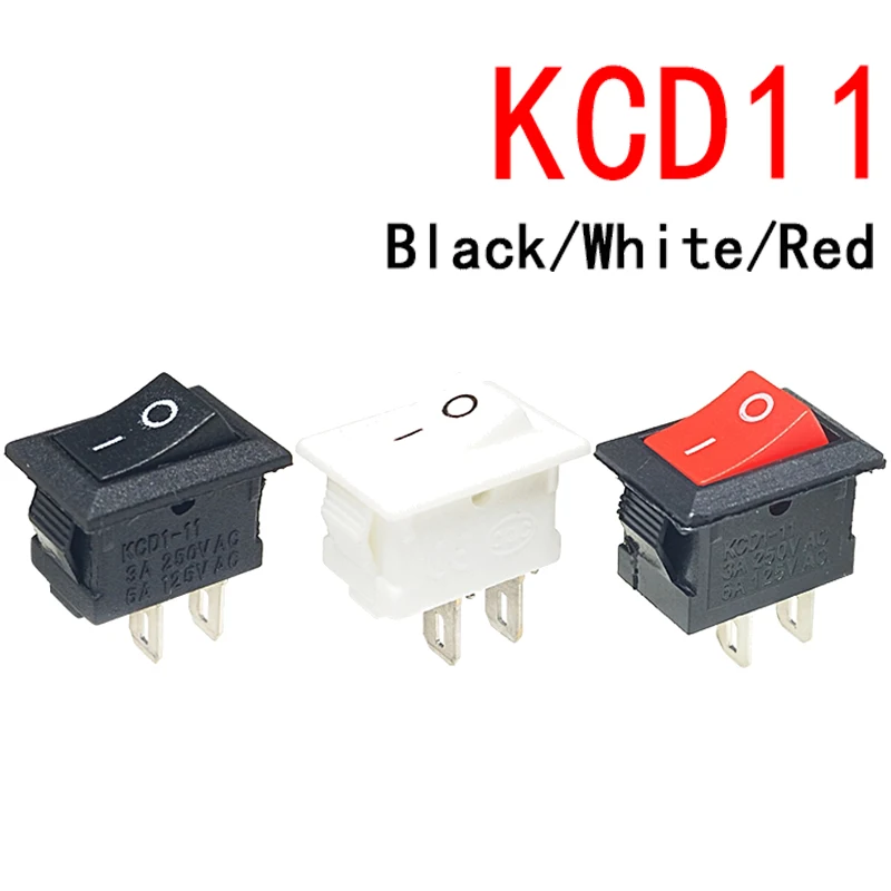 10pcs/lot 10*15mm SPST 2PIN ON/OFF G130 Boat Rocker Switch KCD11 3A/250V Car Dash Dashboard Truck RV ATV Home