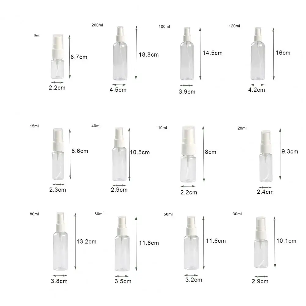 200ml Refillable Bottles Empty Spray Bottle Refillable Transparent Perfume Atomizer Travel Portable Soap Dispensers Mist Bottle