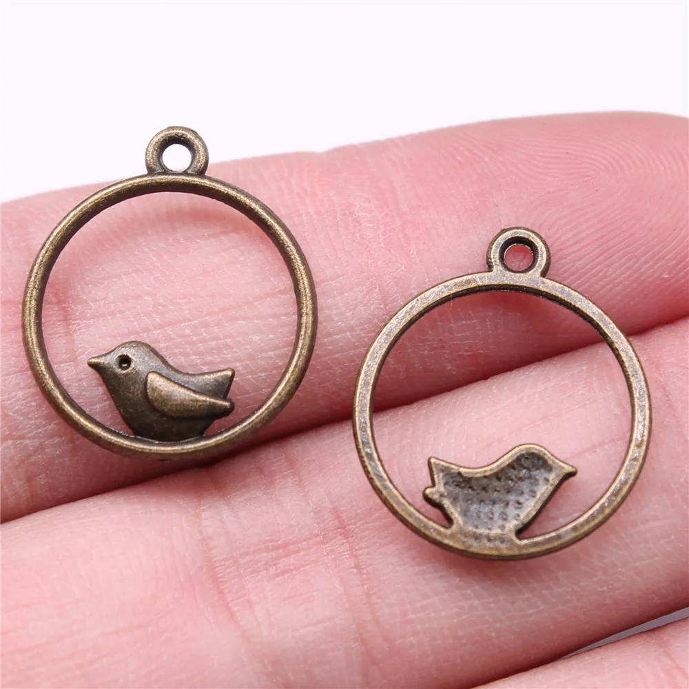 10pcs 18x20mm 2 Colors Antique Silver Color Antique Bronze Color Bird Charms Handmade Jewelry Making Accessories