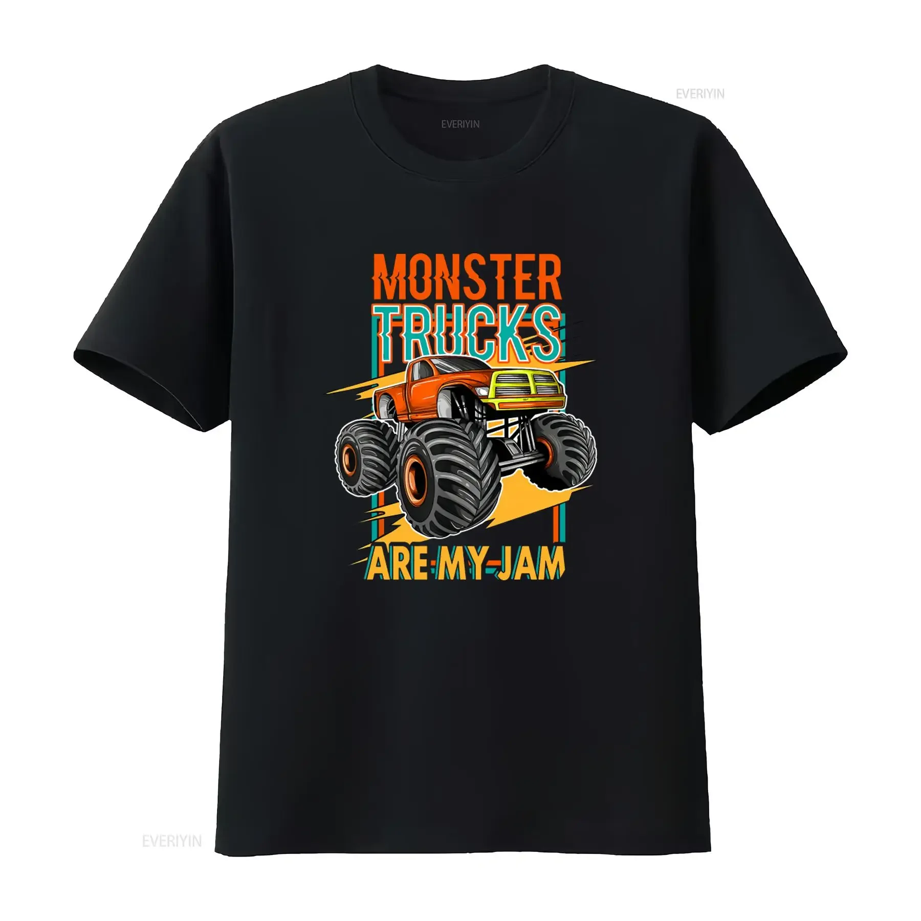 Camiseta Monster Trucks Are My Jam con diseño genial, estampado vintage, ropa de diseñador con efecto lavado, ligeramente a la moda, versátil, unisex