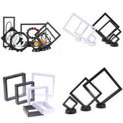 3D Floating Picture Frame Box Jewelry Home Display Stand Ring Pendant Holder Protect Jewellery Presentation Case
