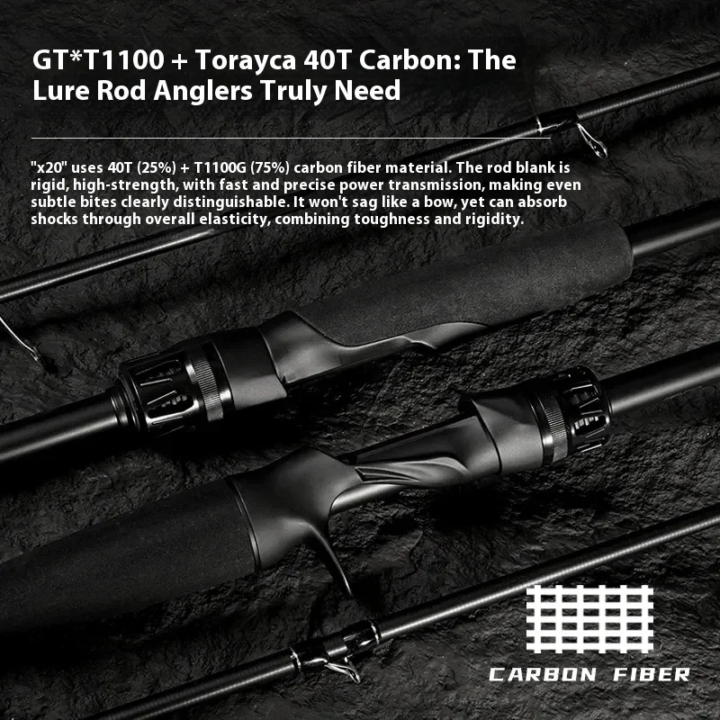 Jiyu X20 إغراء الغزل/الصب الصيد رود Toray40T + T1100G 62 جرام F/XF المهنية باس الصيد رود.
