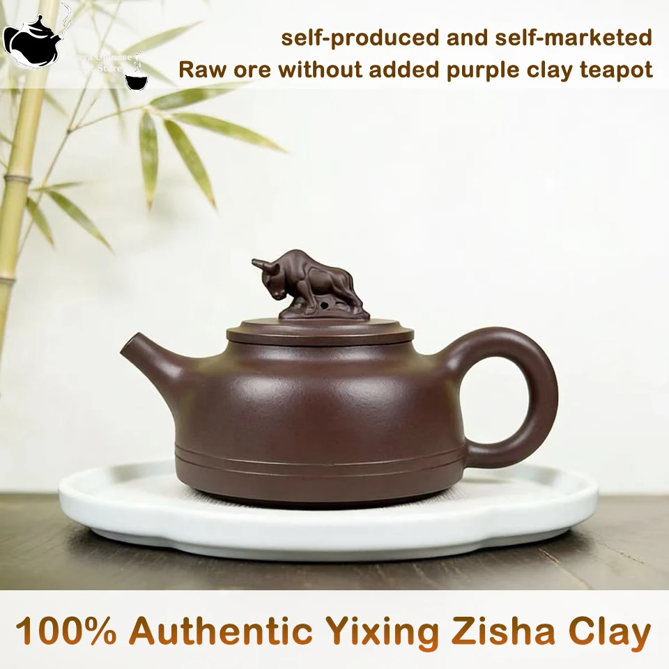 

Handmade Zisha Clay Teapot, Chinese Traditional Yixing Purple Sand Tea Pot, 260ml Elegant Tea Maker for Home, Office, Gift