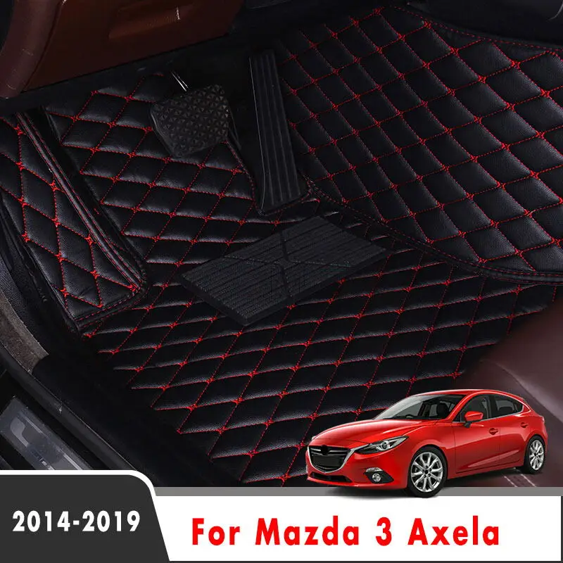 

LHD Car Floor Mat Trunk Mat For Mazda 3 Axela 2019 2018 2017 2016 2015 2014 Waterproof Leather Carpet Auto Interior Accessories