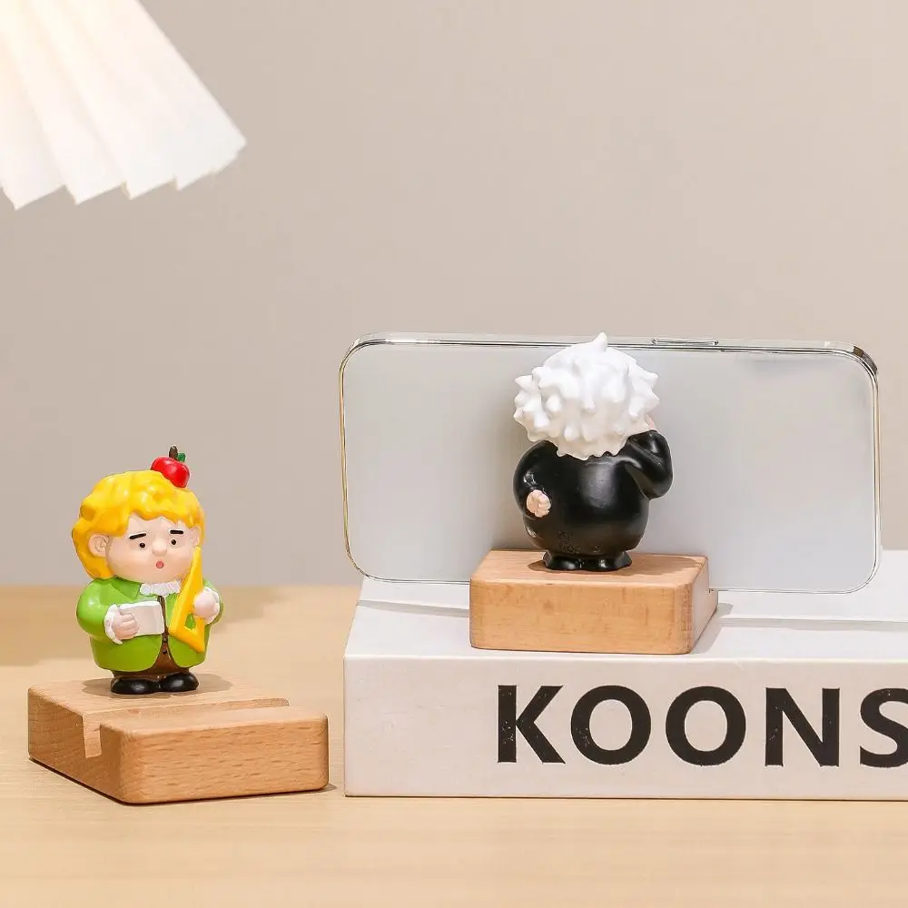 

Cellphone Stand Resin Funny Doll Mobile Phone Holder Anti-Slip Ancient Clothing Miniature Statuette Phone Tablet Bracket