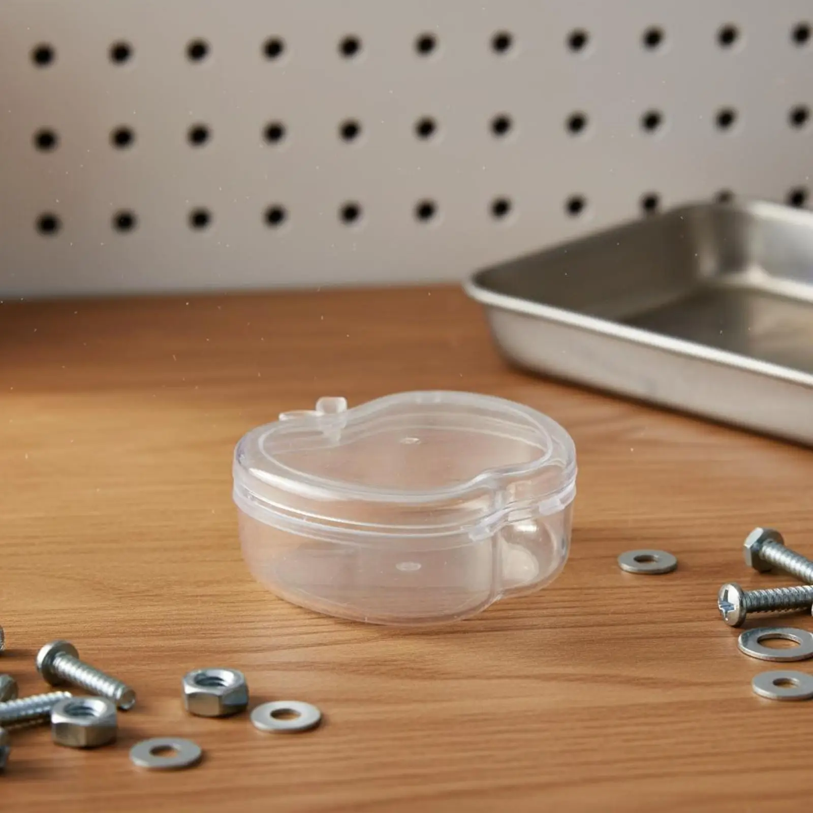Apple Design Plastic Organizer Box with Lid for Screws Beads Earbuds Accessories Compact Storage Unit
