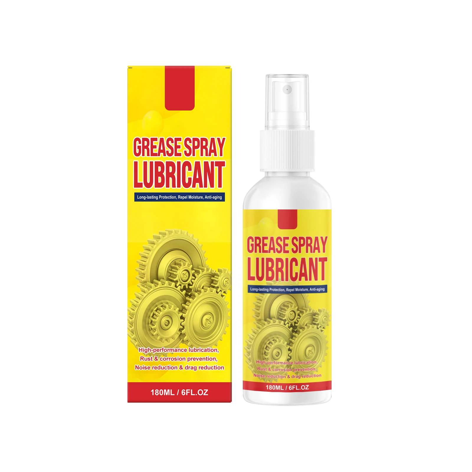 Car Surface Grease Lubricant Spray 180ML Rust Prevent Lubricating Spray Auto Parts Cleaner Reduce Friction Noise Repel Moisture