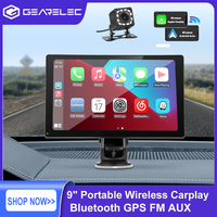 9 Portable Wireless Carplay Car Stereo Android Auto Car Radio Bluetooth GPS Navigation FM AUX Car Multimedia Player