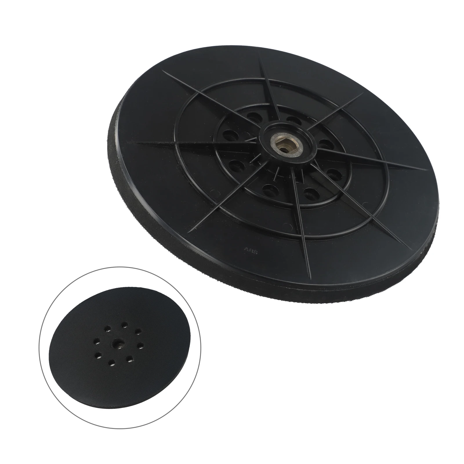 

For Dustless Sanders Sanding Disc Workshop ABS+sponge 8-hole 9 Inch/215mm ABS+spong Black With 6mm Thread 1 Pcs