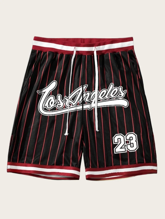 

Лос-Анджелес No 23 мужские свободные баскетбольные шорты на шнурке быстросохнущие полосатые шорты летние унисекс повседневные уличные спортивные шорты