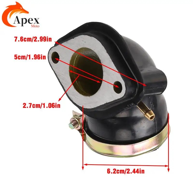 GY6 기화기 매니폴드 인터페이스 Gy6 230cc 흡기 파이프 4 스트로크 ATV 흡기 파이프