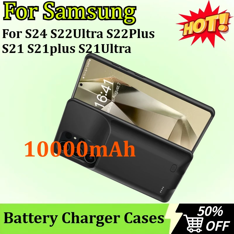 

10000mAh Power Bank Battery Charger Case for Samsung S24 S22Ultra S22Plus S21 S21plus S21Ultra Powerbank Battery Case Cover