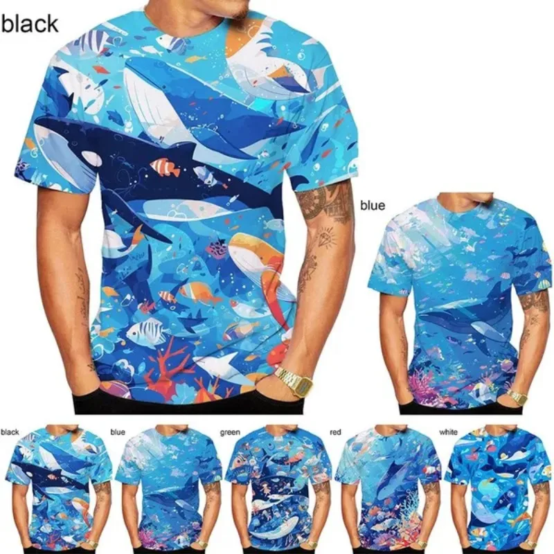 

Fashion Men's and Women's Crew Neck 3D HD Printing Sea World Pattern T-shirt Street Style Unisex Fashion Top