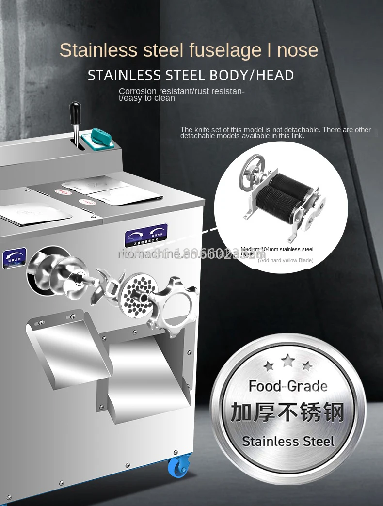 

el Single Cut 3.5mm Big-Power Electric Meat Grinder Mincer Right Angled Shop Tool All Stainless Ste