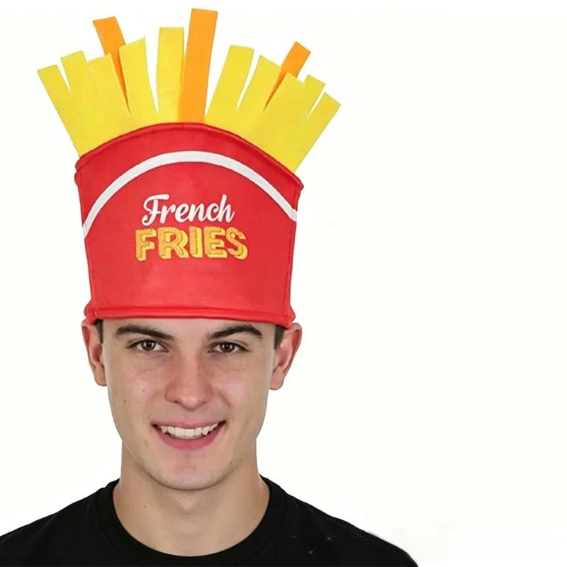 Halloween costume Mexican fries hat carnival party photo props funny special effects food pizza hat