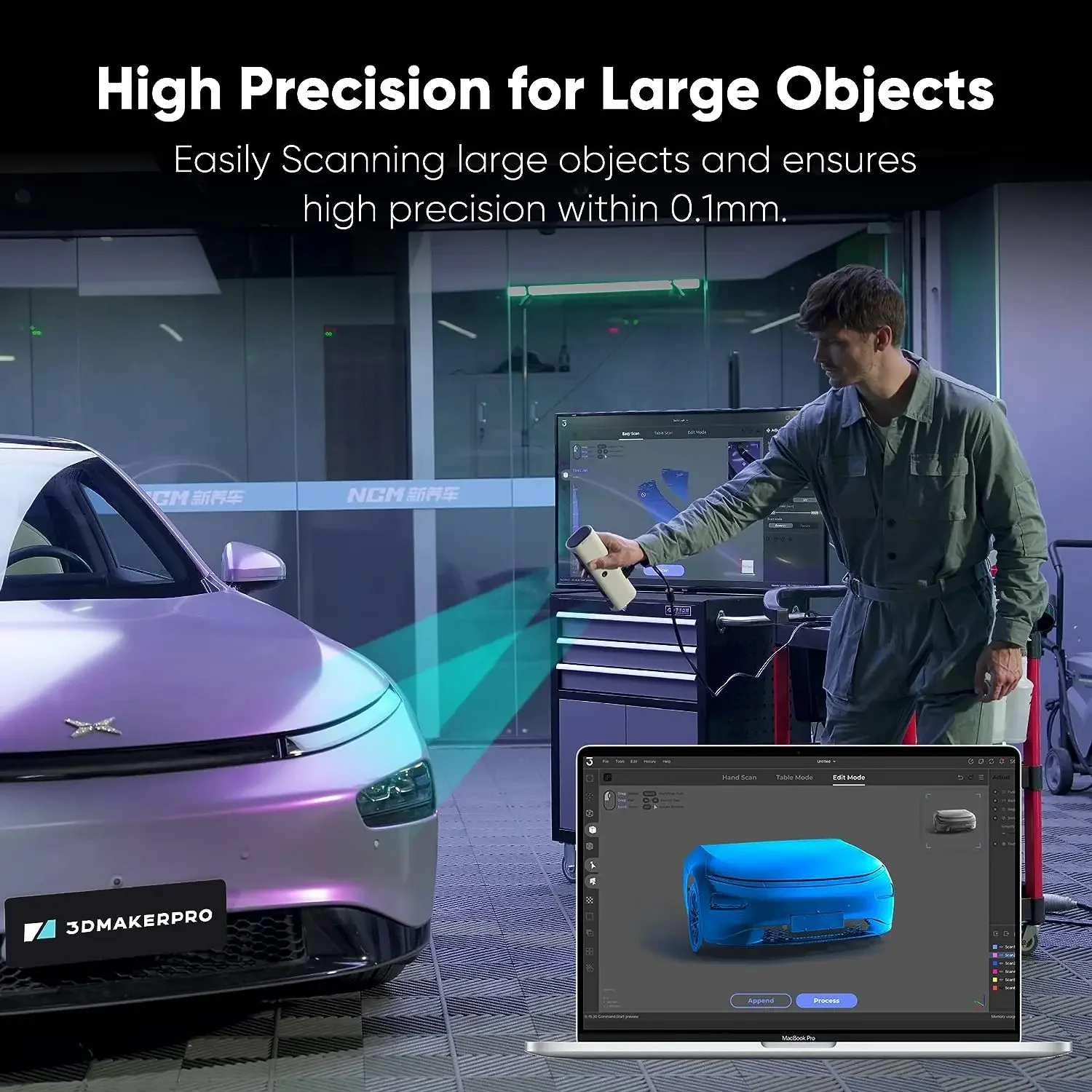2025 رائجة البيع 2025 الوشق Padrão 0,1 مللي متر Precisão 10 FPS Velocidade digitalalizar Escaneres ثلاثية الأبعاد portatoreis para impressão ثلاثية الأبعاد