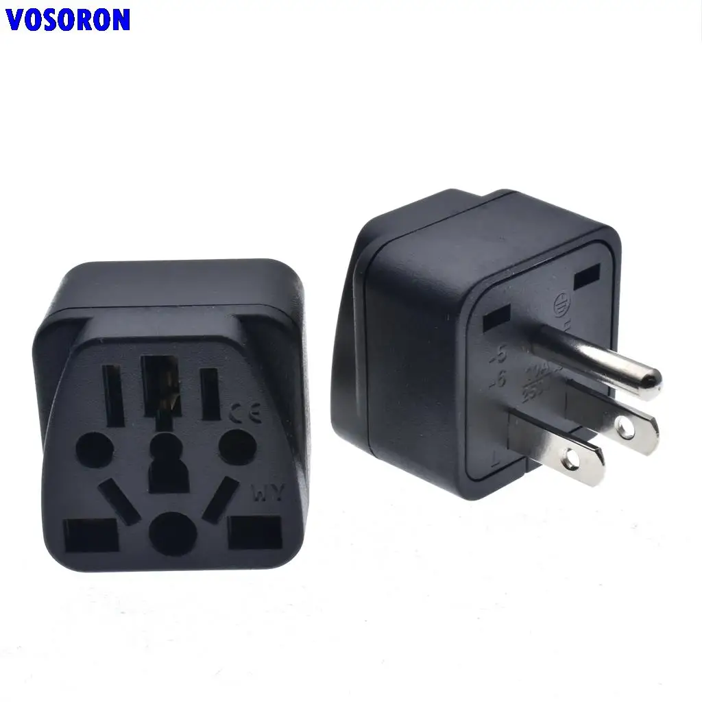 US Travel Plug Adapter, EU,AU,UK,NZ,CN,in to USA (Type B), 3 Prong Grounded USA Wall Plug Wall Outlet Power Charger Converter