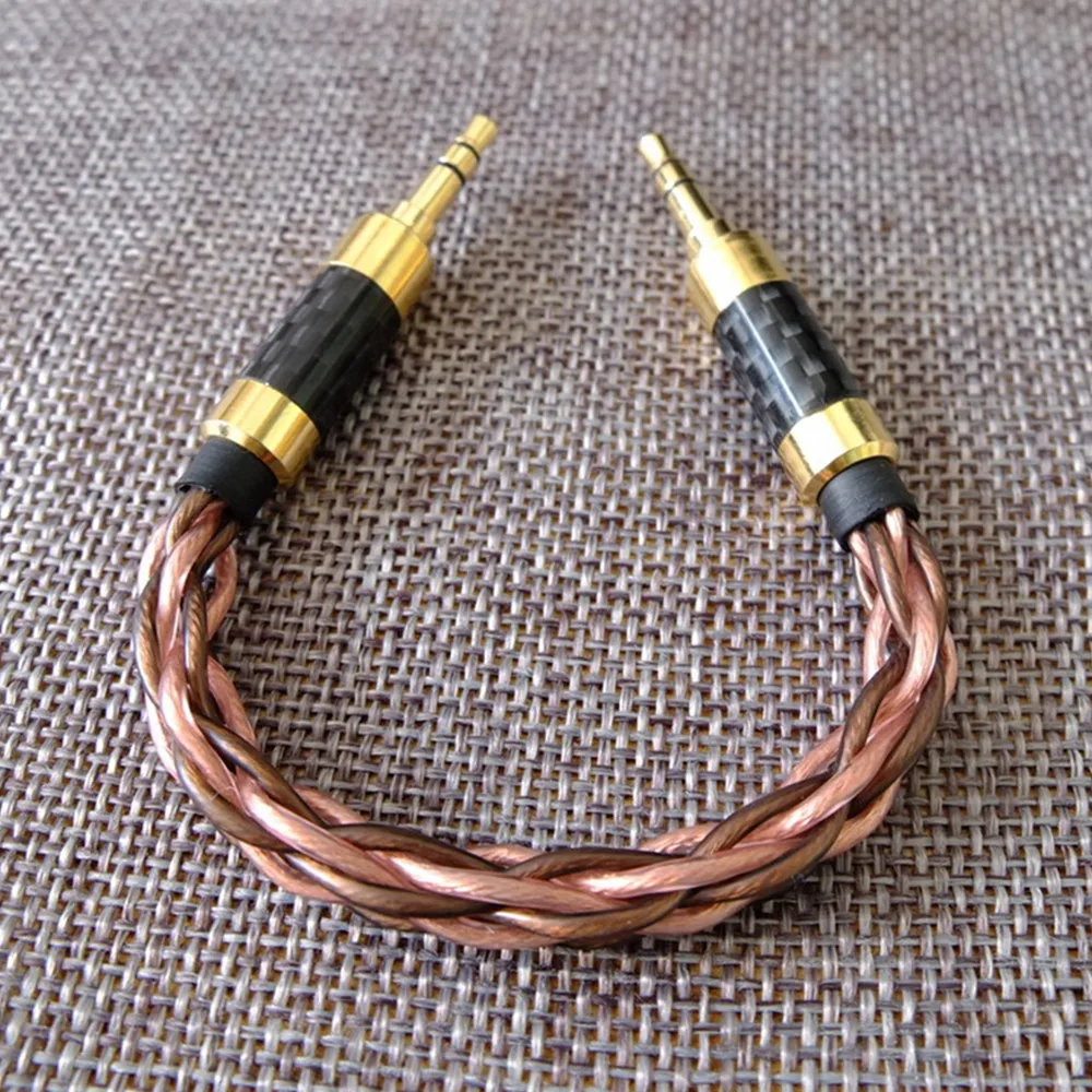 Hand Made 10cm AUX Cable 3.5mm to 3.5mm Male 8 Core Braided Stereo Audio Cable For Sony Ibasso Fiio Amplifier MP3 Music Player